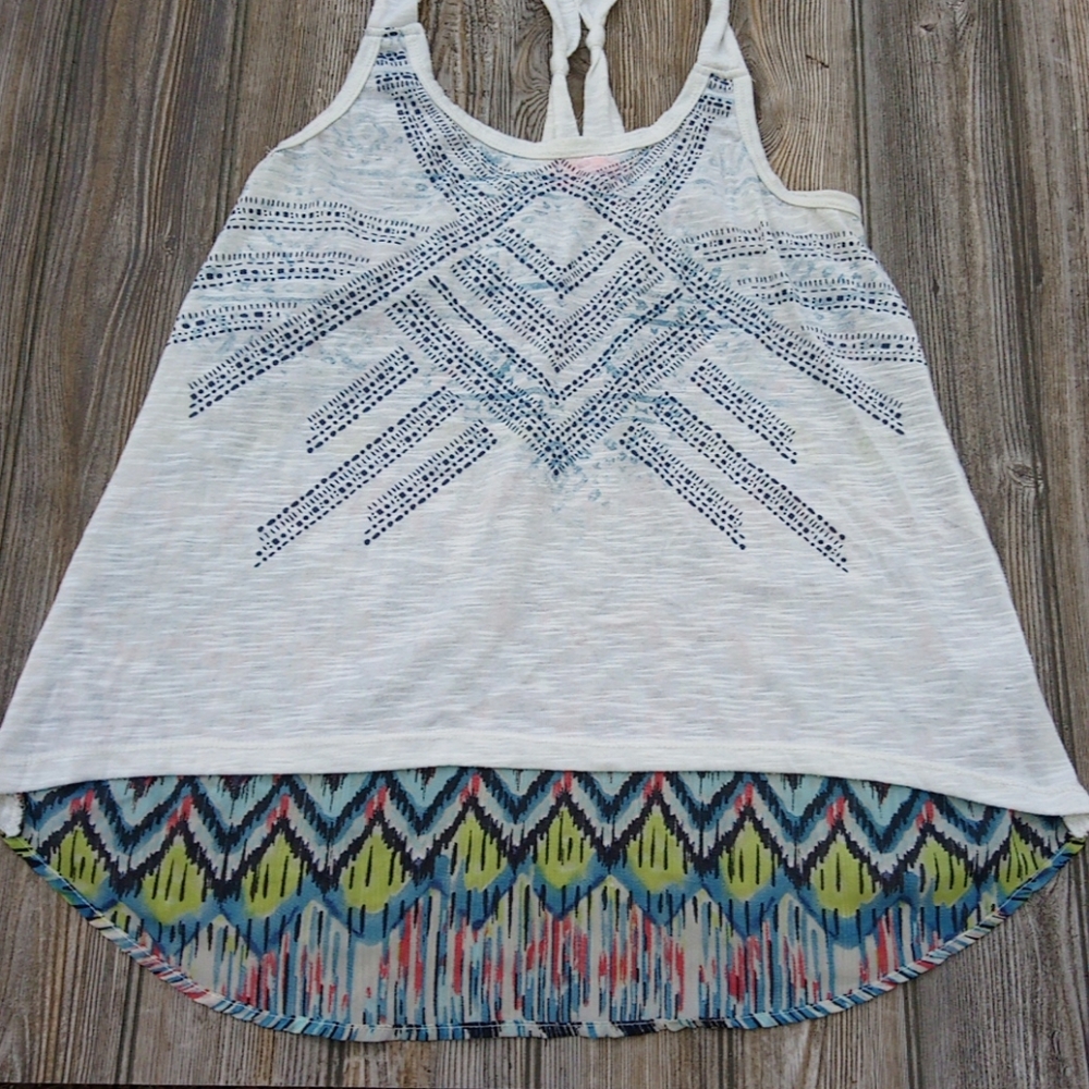 Spoiled Colorful Flowy Racerback Tank Top Blouse - Picture 3 of 9